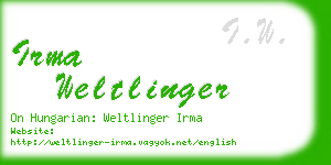 irma weltlinger business card